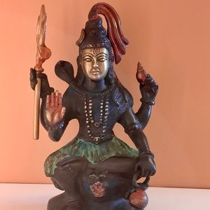 Shiva Antique Finish Multicolor Brass Idol Statue